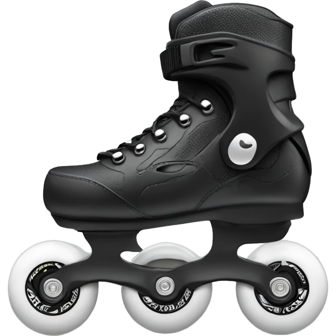 a black rollerblade inline skate, the model called "TWISTER XT" with a more edgy design emoji