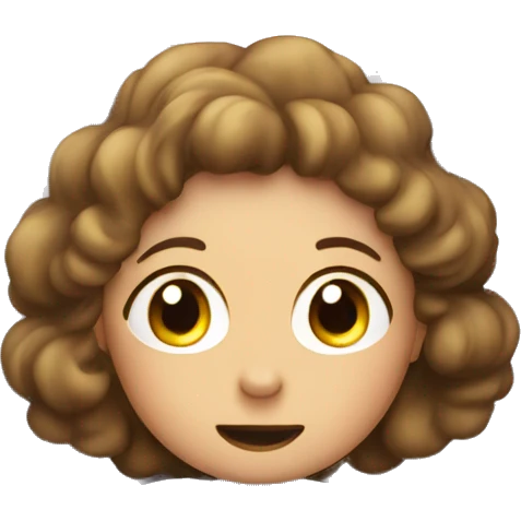 A girl sleeping in the bed and thinks she says hi in bubble  emoji