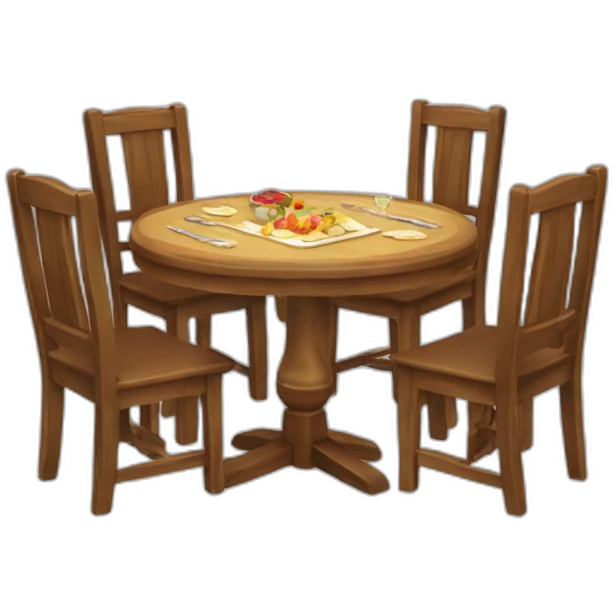 Table for 4 people . Group of Kazakhs there emoji