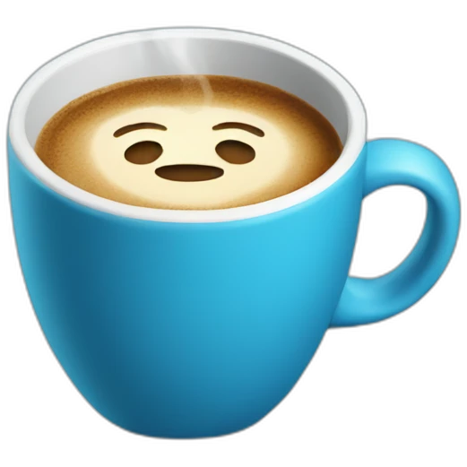 hot coffee in a blue cup emoji