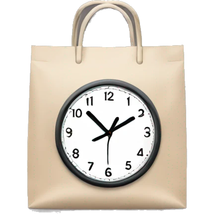 shopping bag with clock emoji