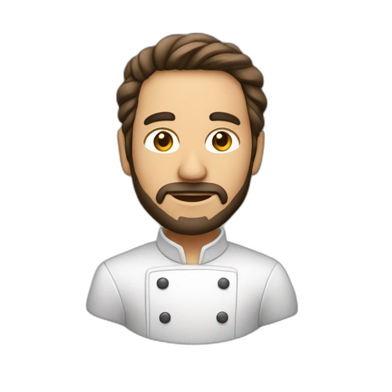 Cocinero con poco cabello y blanco y barba emoji
