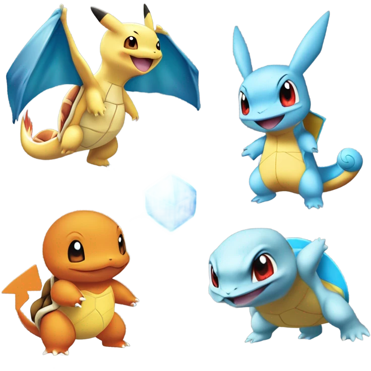 Squirtle charizard pikachu emoji