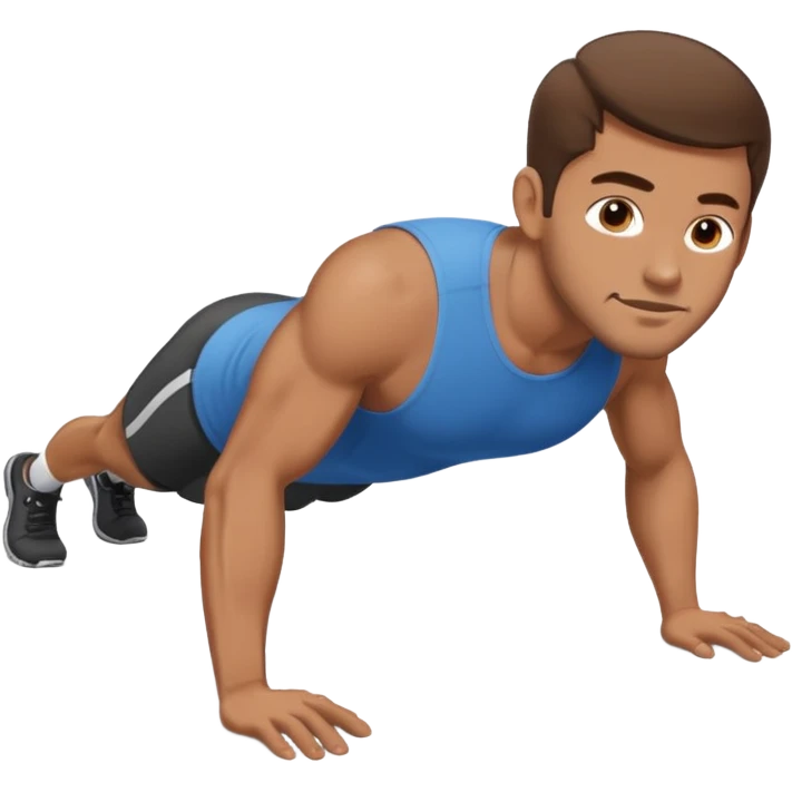 White man 2day stubble brown hair doing pushups  emoji