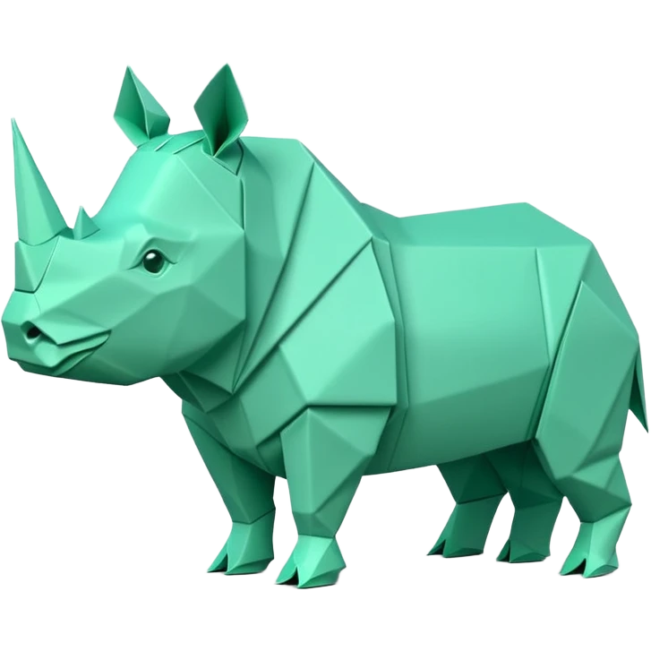 origami rhino in color green mint rgb(168, 251, 211) emoji
