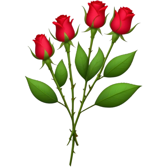 A small bunch of rosebuds, partially closed, symbolizing new beginnings, love, or growth emoji