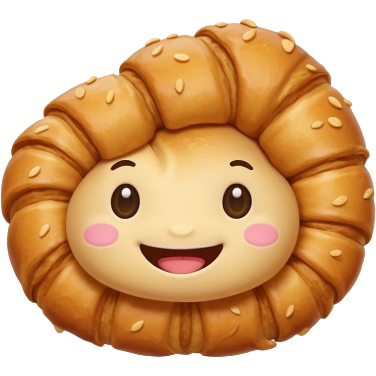 Cute croissant kawaii emoji
