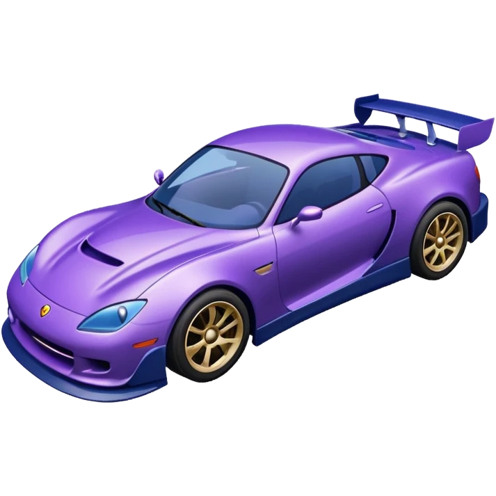 Purple and navy blue car doing a drift. emoji