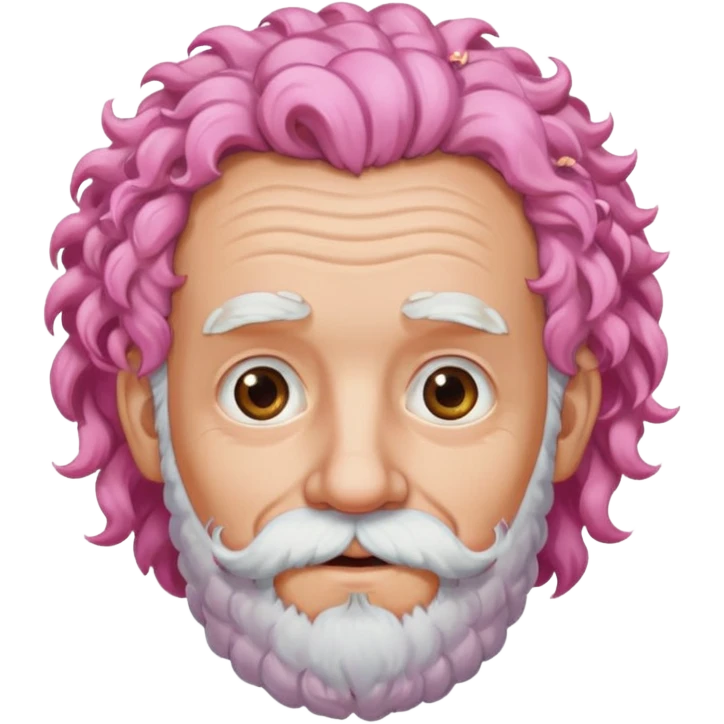 old pink haired curly man with beard emoji