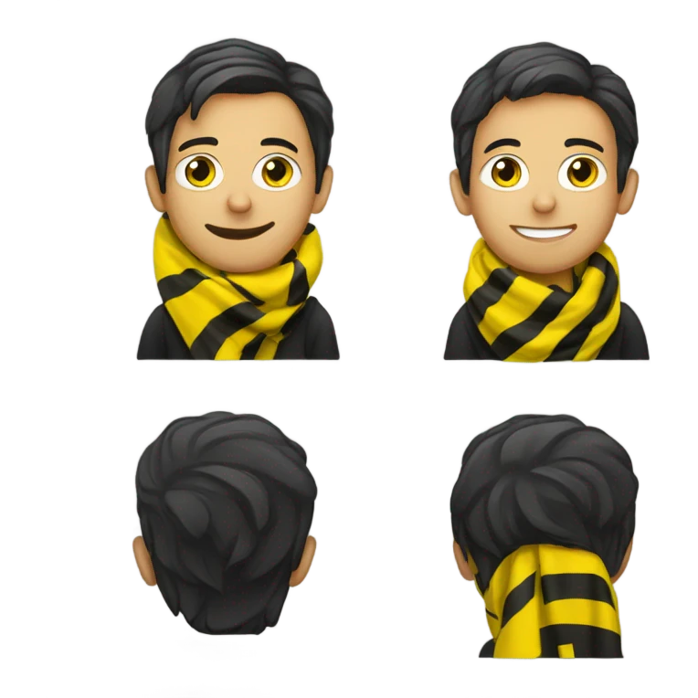 A person with a BVB Borussia Dortmund scarf  emoji