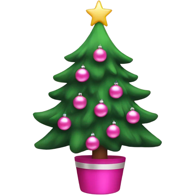 christmas tree with pink decorations emoji