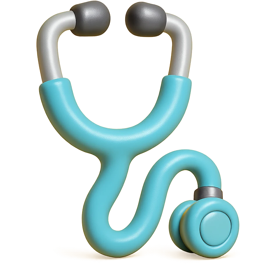 light blue stethoscope with silver accents emoji