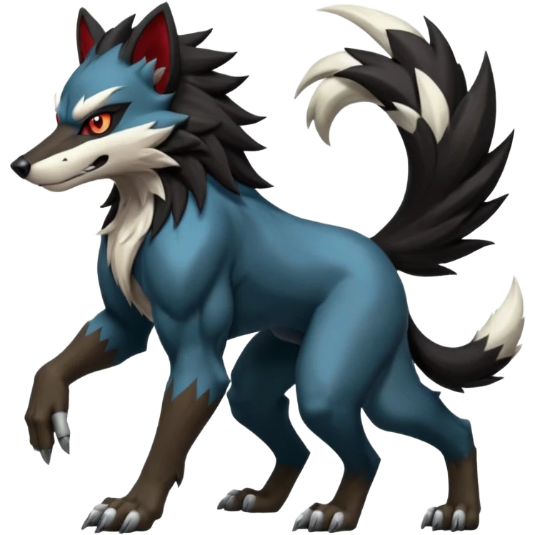 Shiny Epic Legendary Handsome Cool Badass Obstagoon-Luxray-Lycanroc-fusion emoji