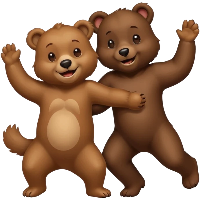 un ours très joyeux qui danse avec un chien emoji