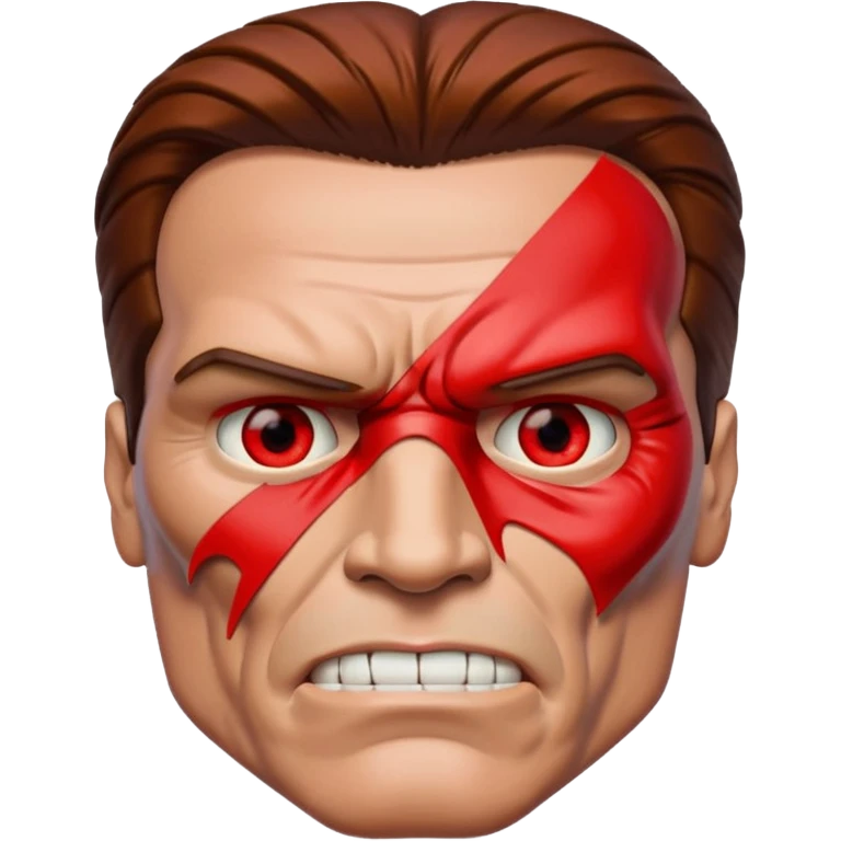 Red eyed half face metalTerminator Arnold Schwarzenegger emoji
