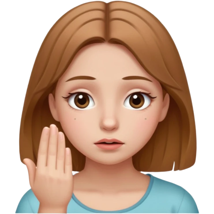 девочка умоляет и строит глазки emoji