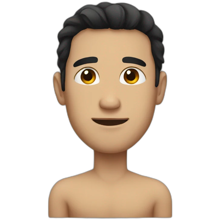 Man with black hair emoji