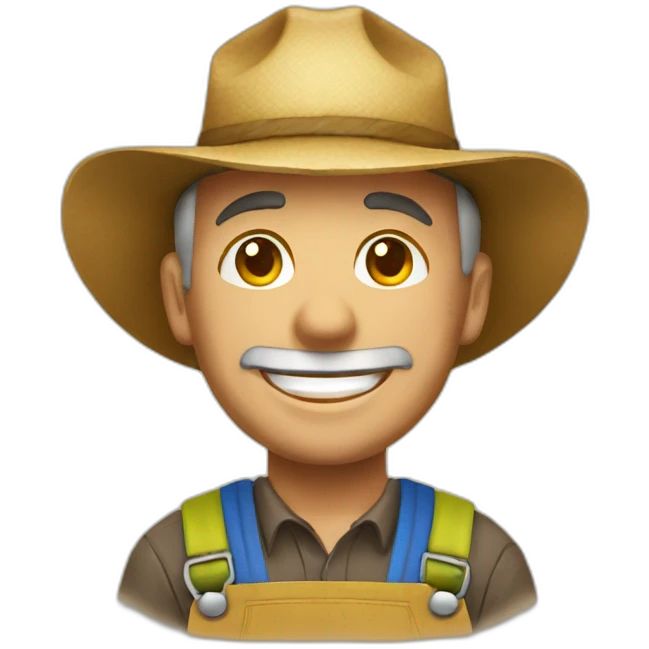 Happy farmer emoji