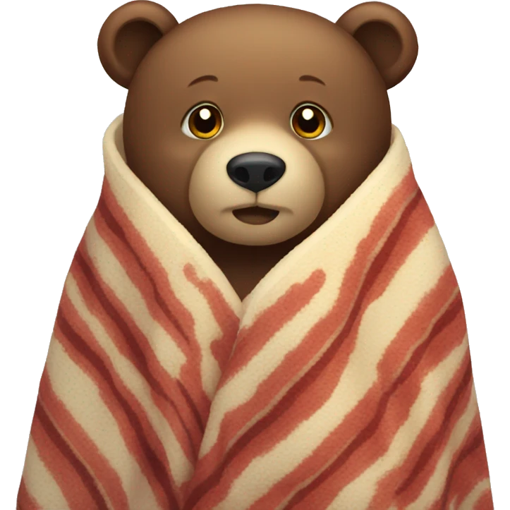 bear cozy in blanket emoji
