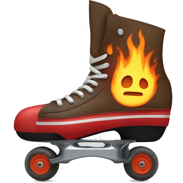 Patines en línea con las ruedas que van a fuego  emoji