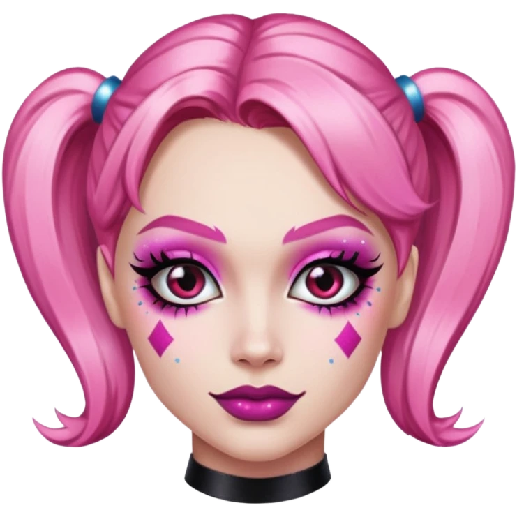 Glitter pink Harley Quinn emoji