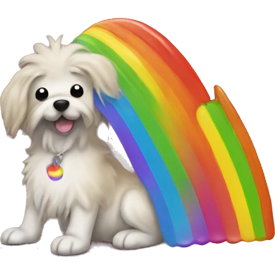 furry dog pooping rainbow poops emoji
