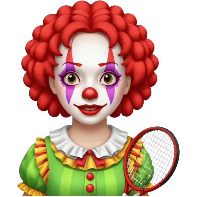 tennis player female clown child emoji