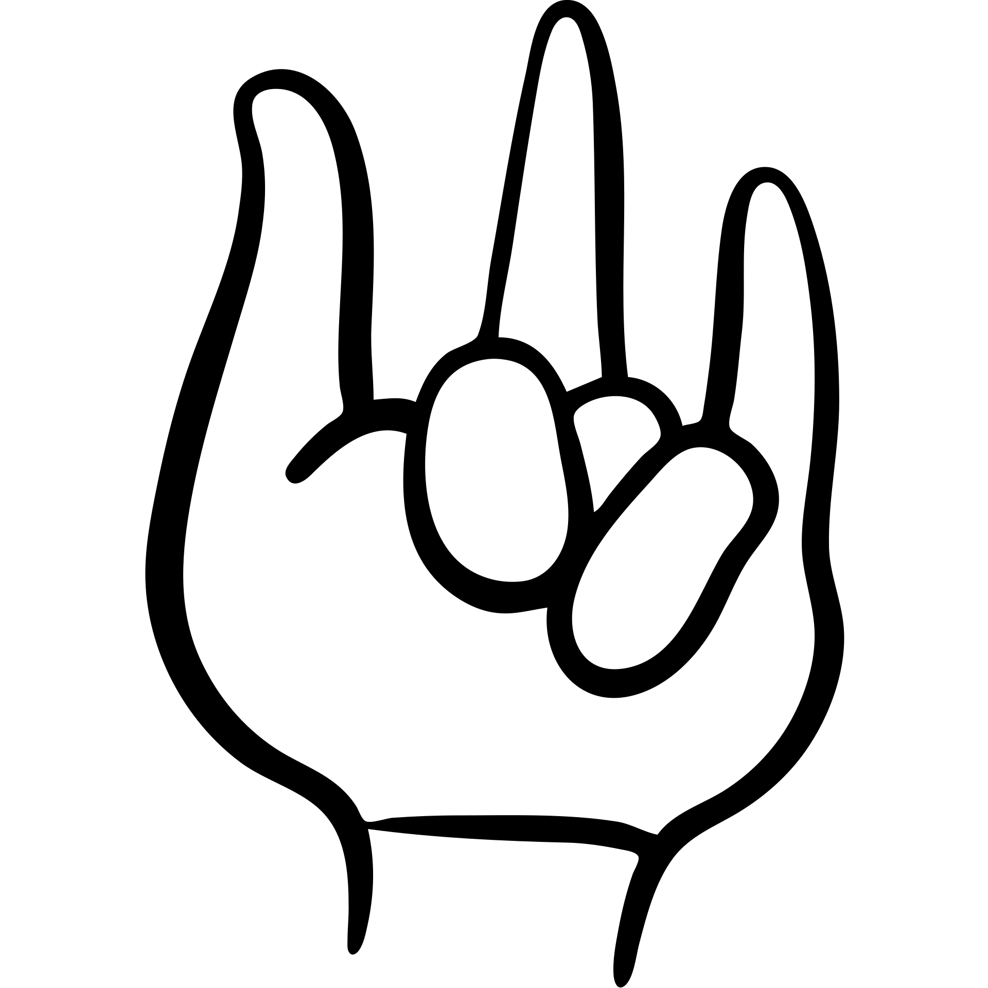 life icon, hand-drawn black outlined style emoji