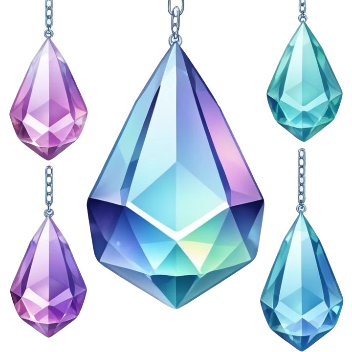 Hanging chained crystal gemstones emoji