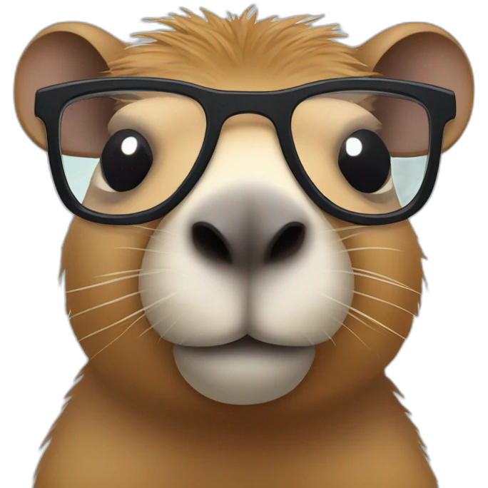 Capybara in glasses emoji