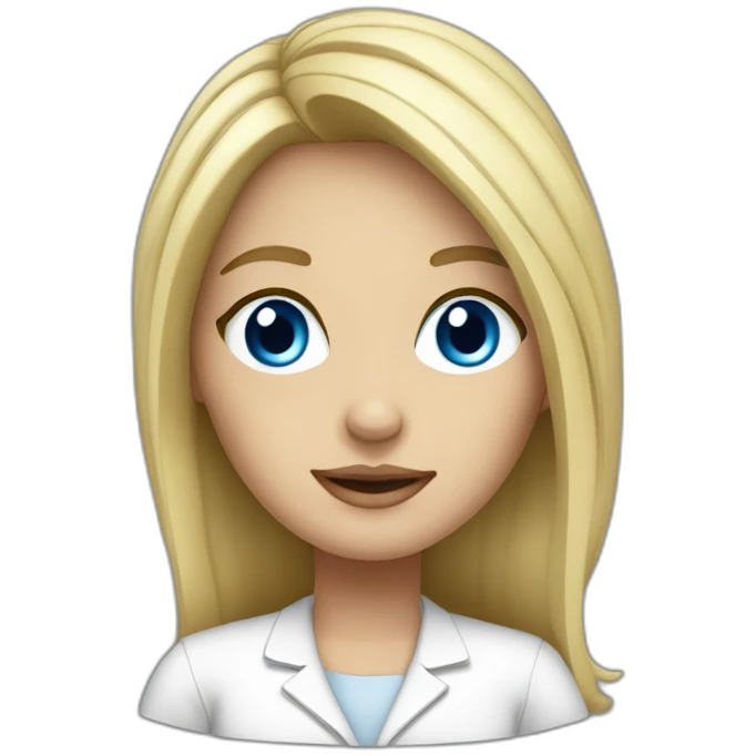 Psycologist girl blonde blue eyes emoji