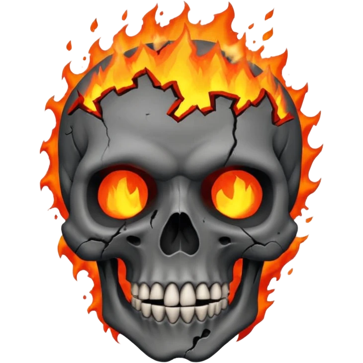 Skull who's upper side is exploded with an volcano eruption in his mind emoji