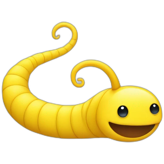 a yellow worm emoji