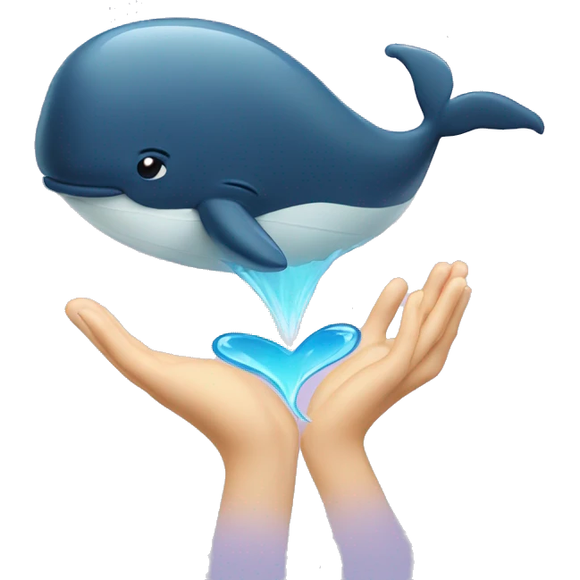Whale blowing a heart emoji