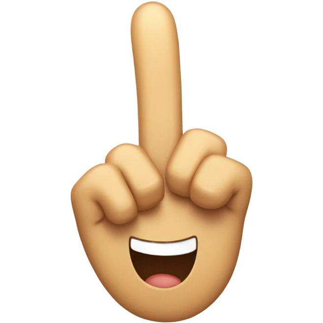 Middle finger with a face emoji