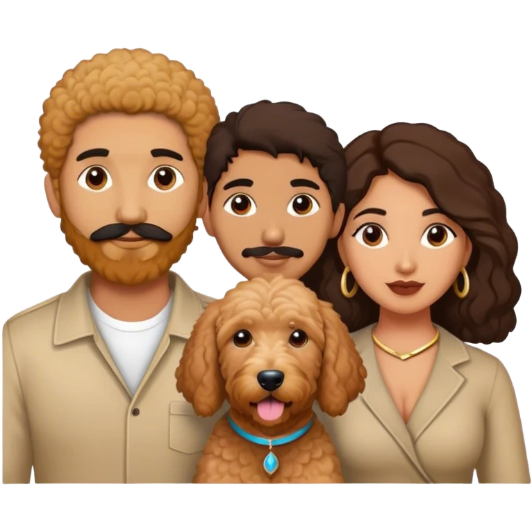 Goldendoodle with Indian man and Latina woman emoji