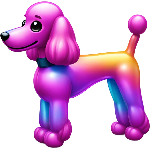 A shiny ballon dog emoji