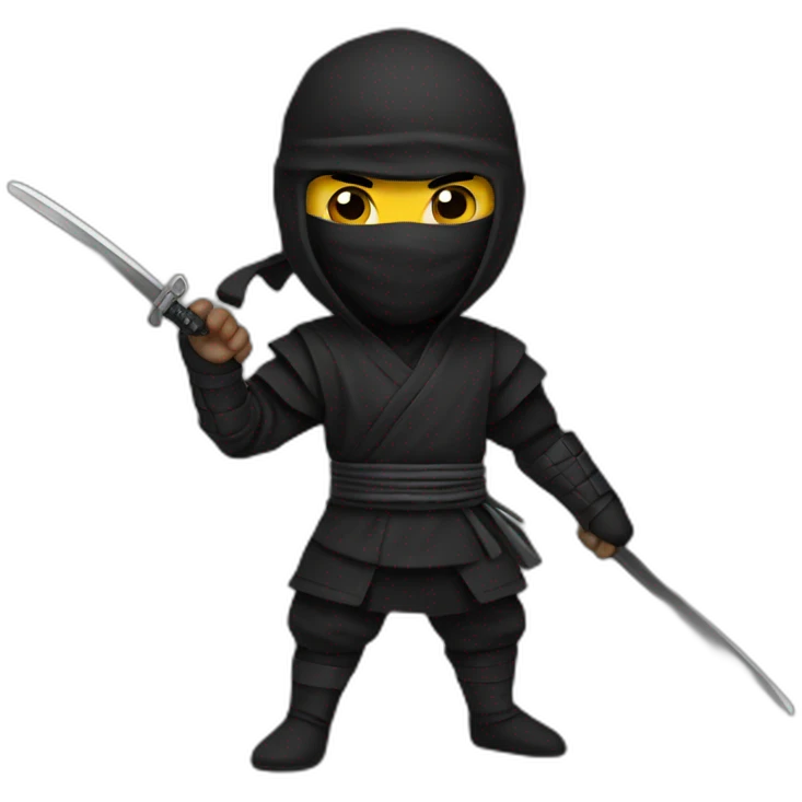 black ninja with emoji