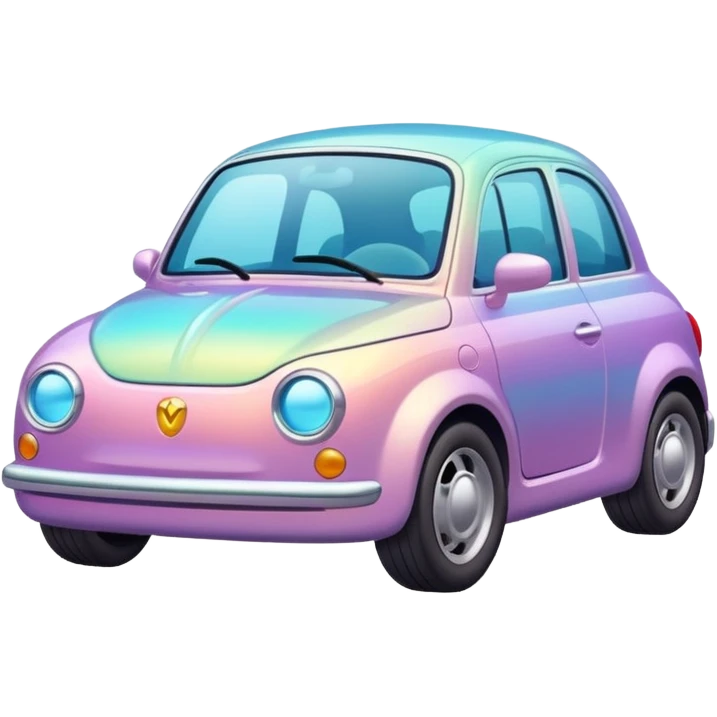 Cute colorful iridescent shiny pastel car  emoji