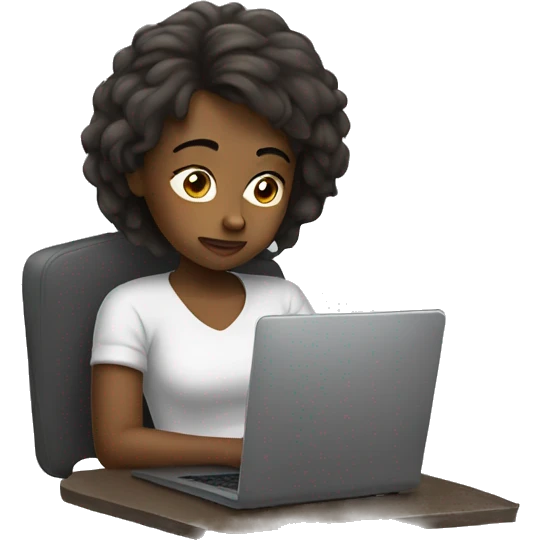 tired girl with a laptop emoji