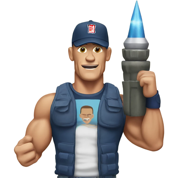 John Cena holding a rocket launcher emoji