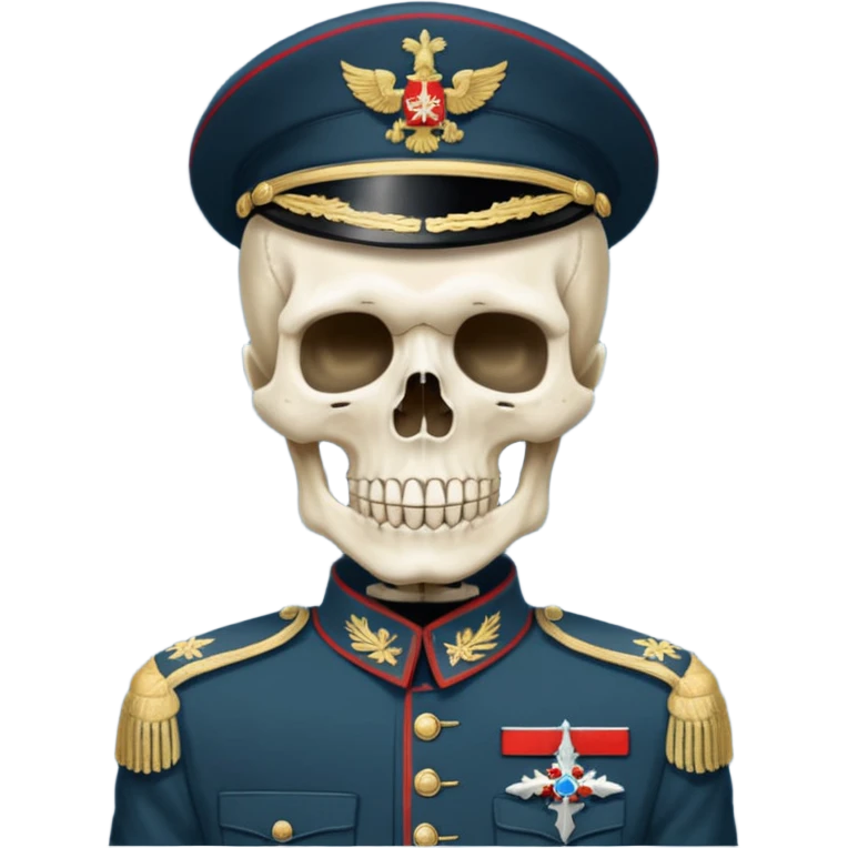 generate a realistic skeleton in a Russian military uniform emoji