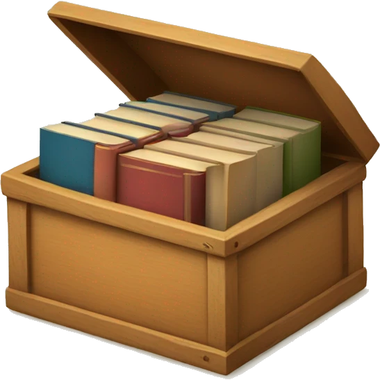 open box with old books inside  emoji