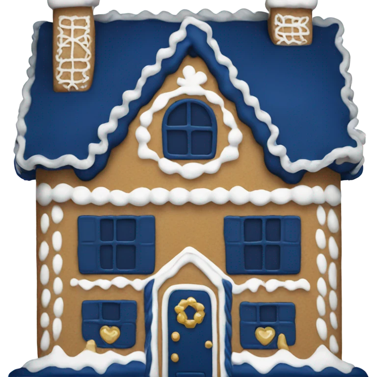 Navy blue gingerbread house  emoji