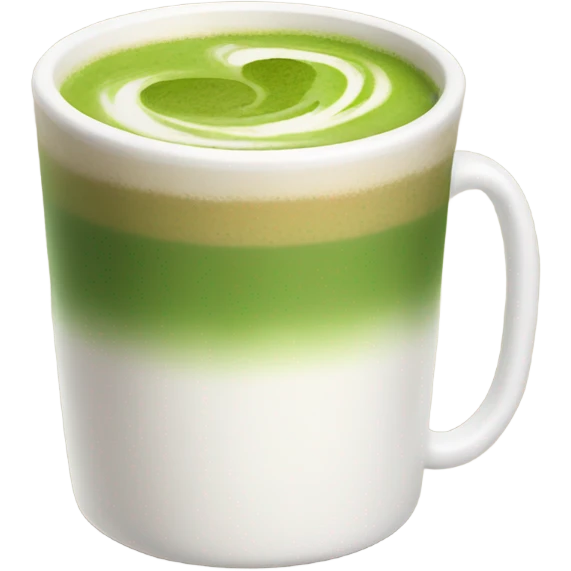Realistic Matcha latte in white mug emoji