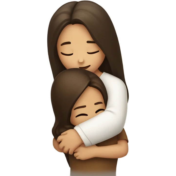 Brunette girl hugging Jesus emoji