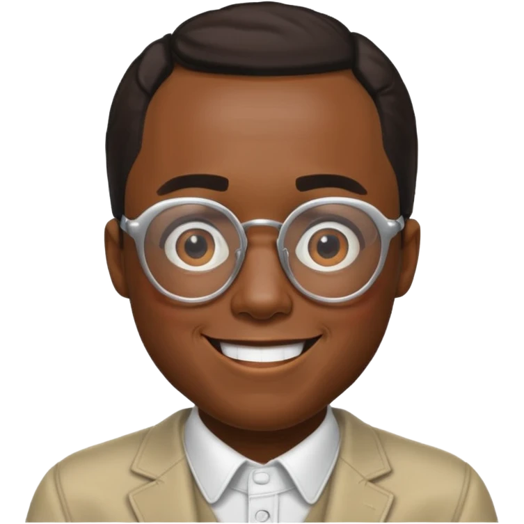 diddy with glasses but white skintone emoji