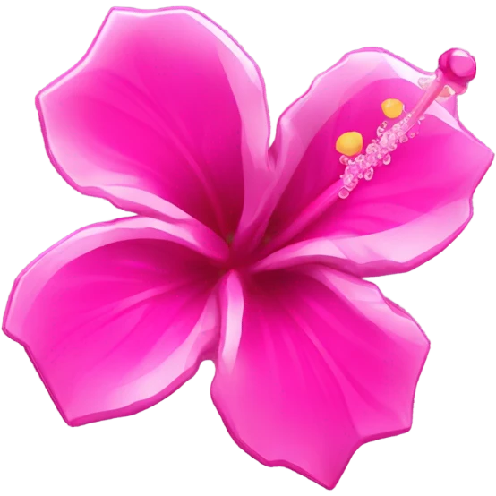 Hot pink crystal hibiscus flower emoji