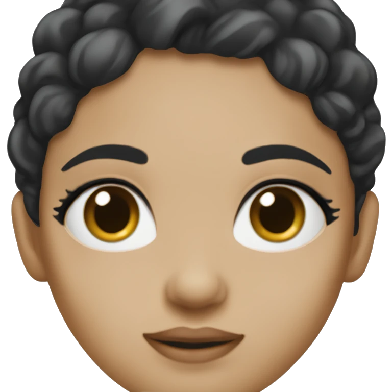 Light skin girl with black hair and blue streaks ￼ emoji