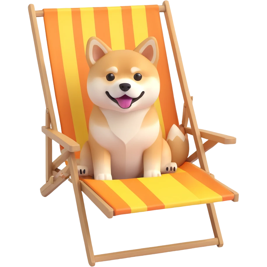 shiba inu in beach chair emoji